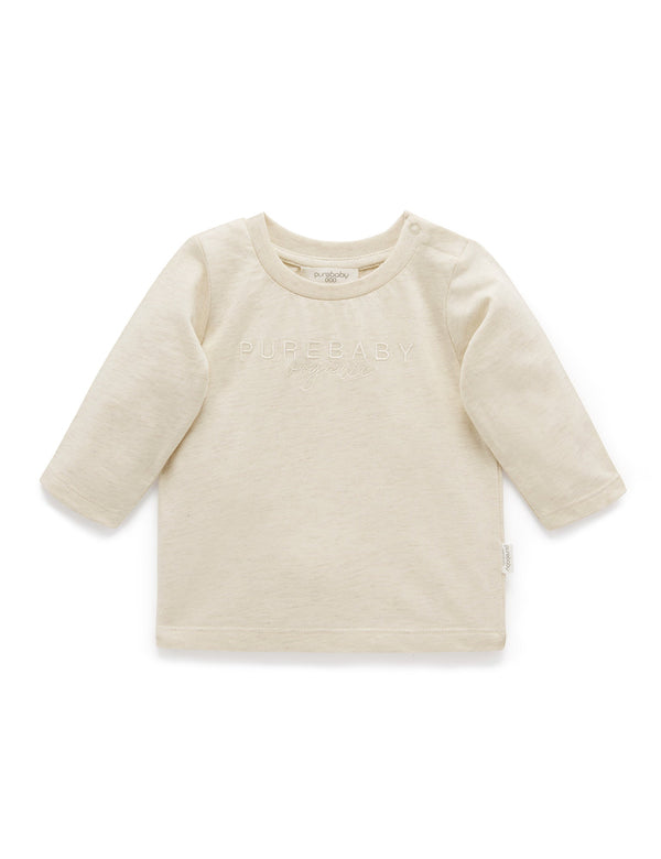 PB Logo L/Sleeve Tee - Wheat melange