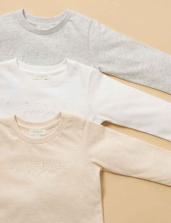 PB Logo L/Sleeve Tee - Wheat melange