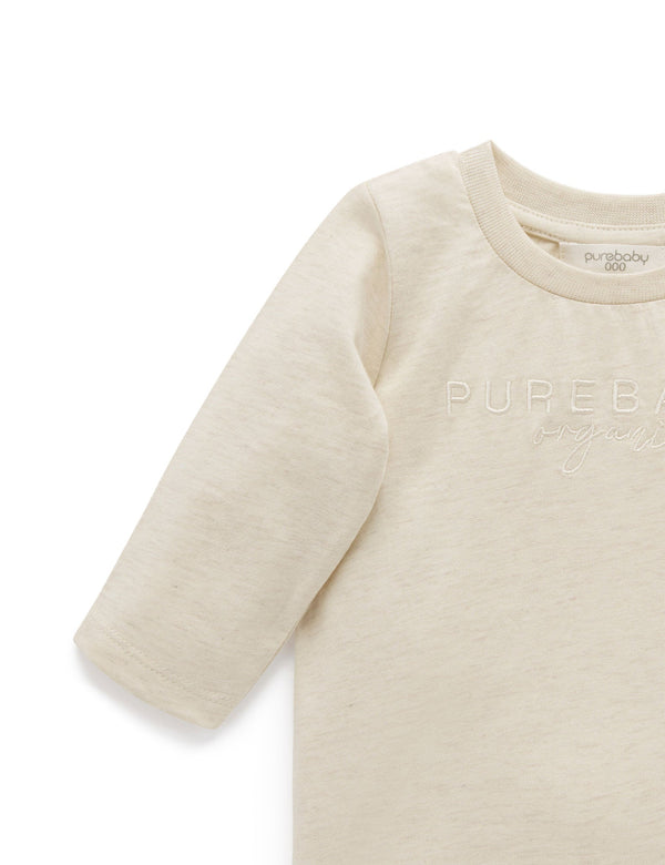 PB Logo L/Sleeve Tee - Wheat melange