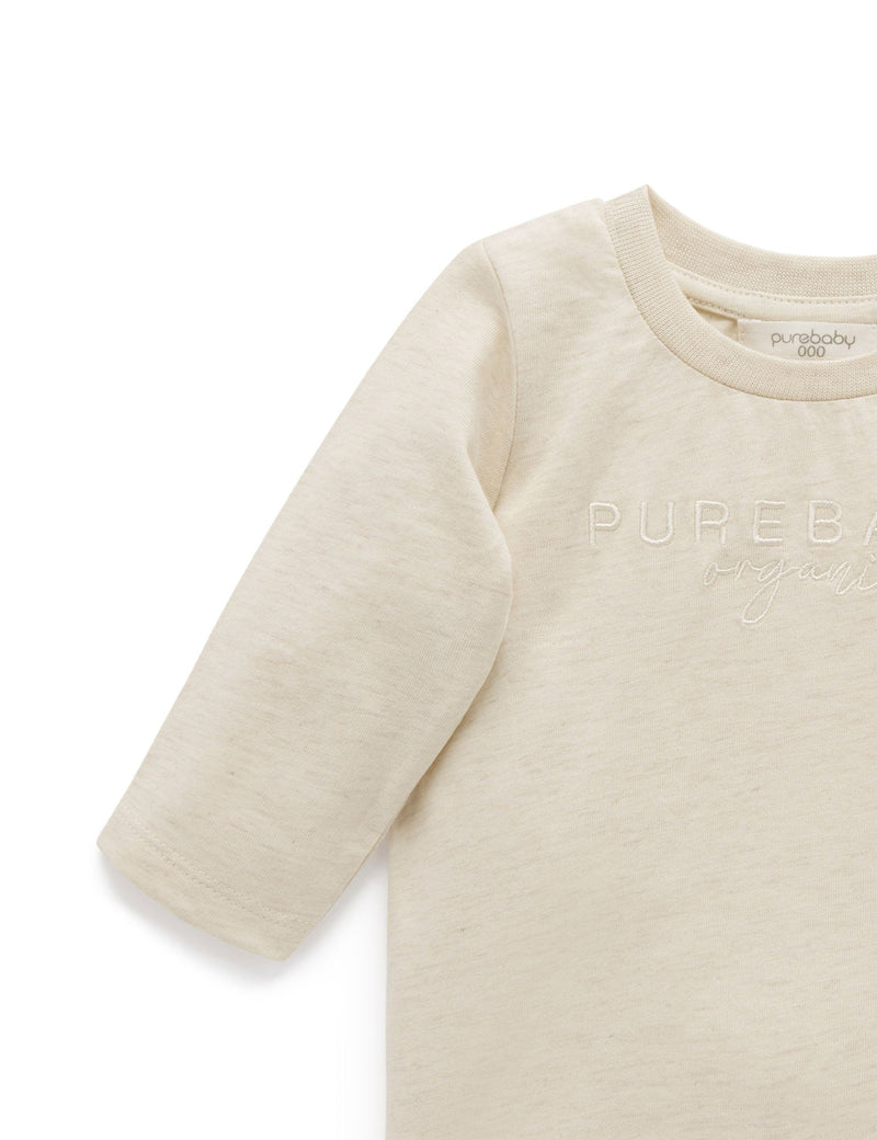 PB Logo L/Sleeve Tee - Wheat melange