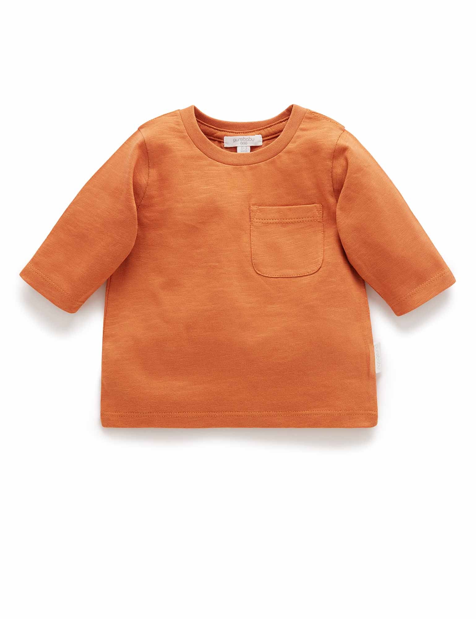 Basic L/slv Tee - Carrot
