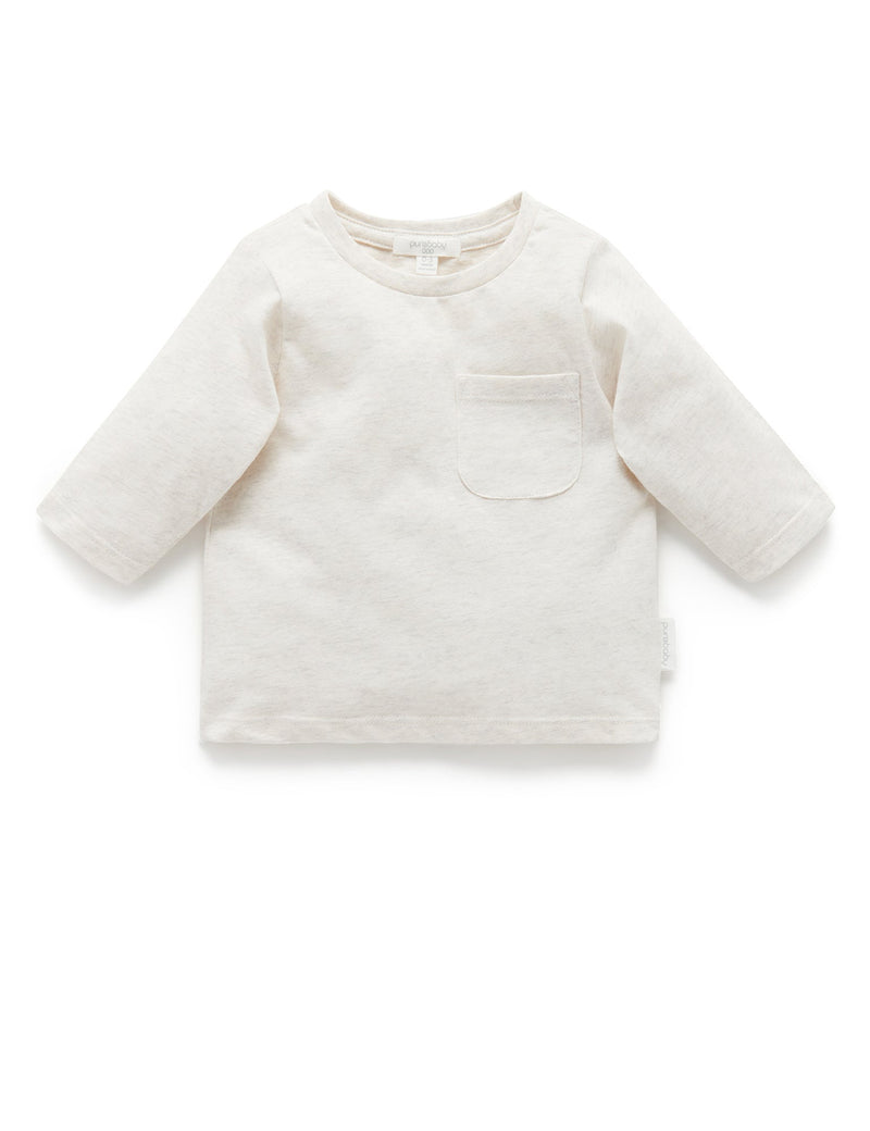 Basic L/slv Tee - Oat Melange