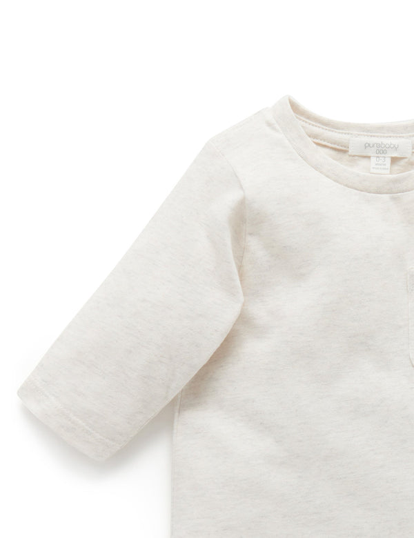 Basic L/slv Tee - Oat Melange