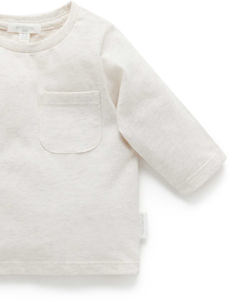 Basic L/slv Tee - Oat Melange