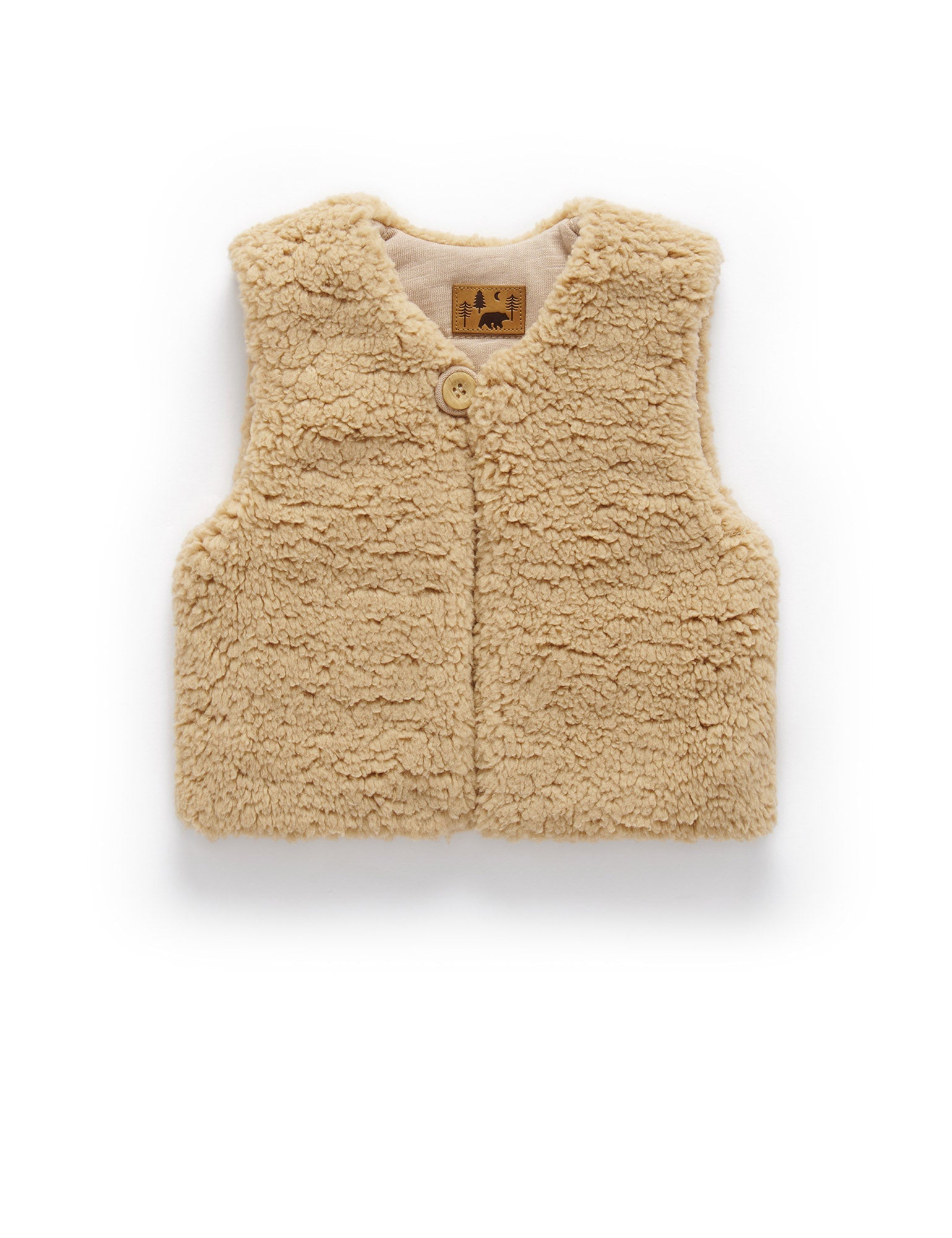 Shearling Reversible Vest - Toffee