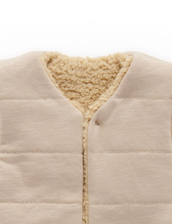 Shearling Reversible Vest - Toffee