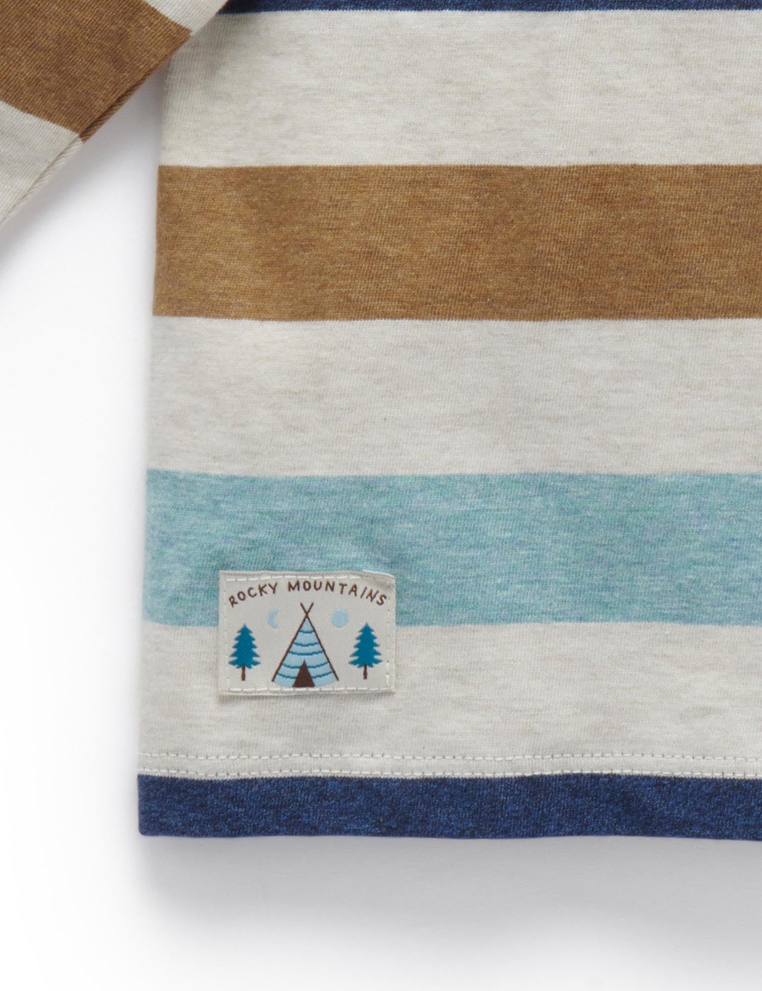 Adventure L/slv Tee - Rocky Mountain Stripe