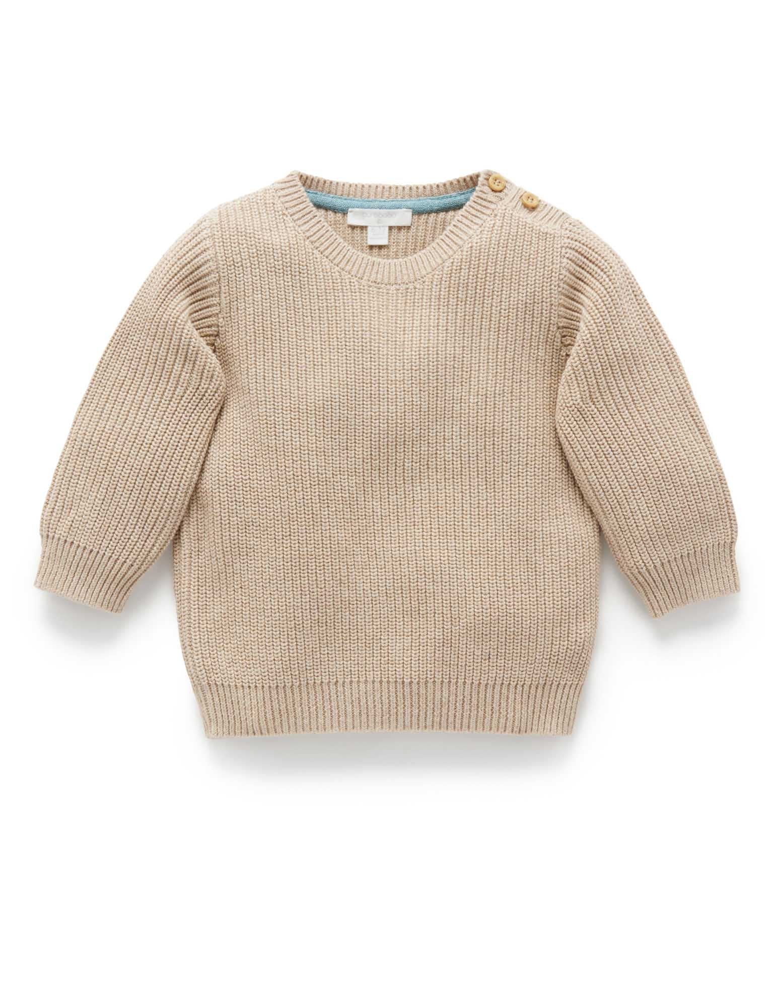 Classic Rib Jumper - Biscuit Melange