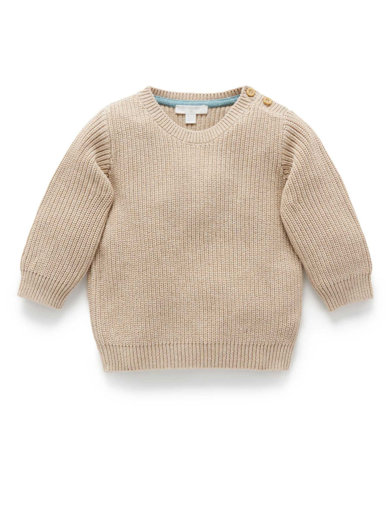 Classic Rib Jumper - Biscuit Melange