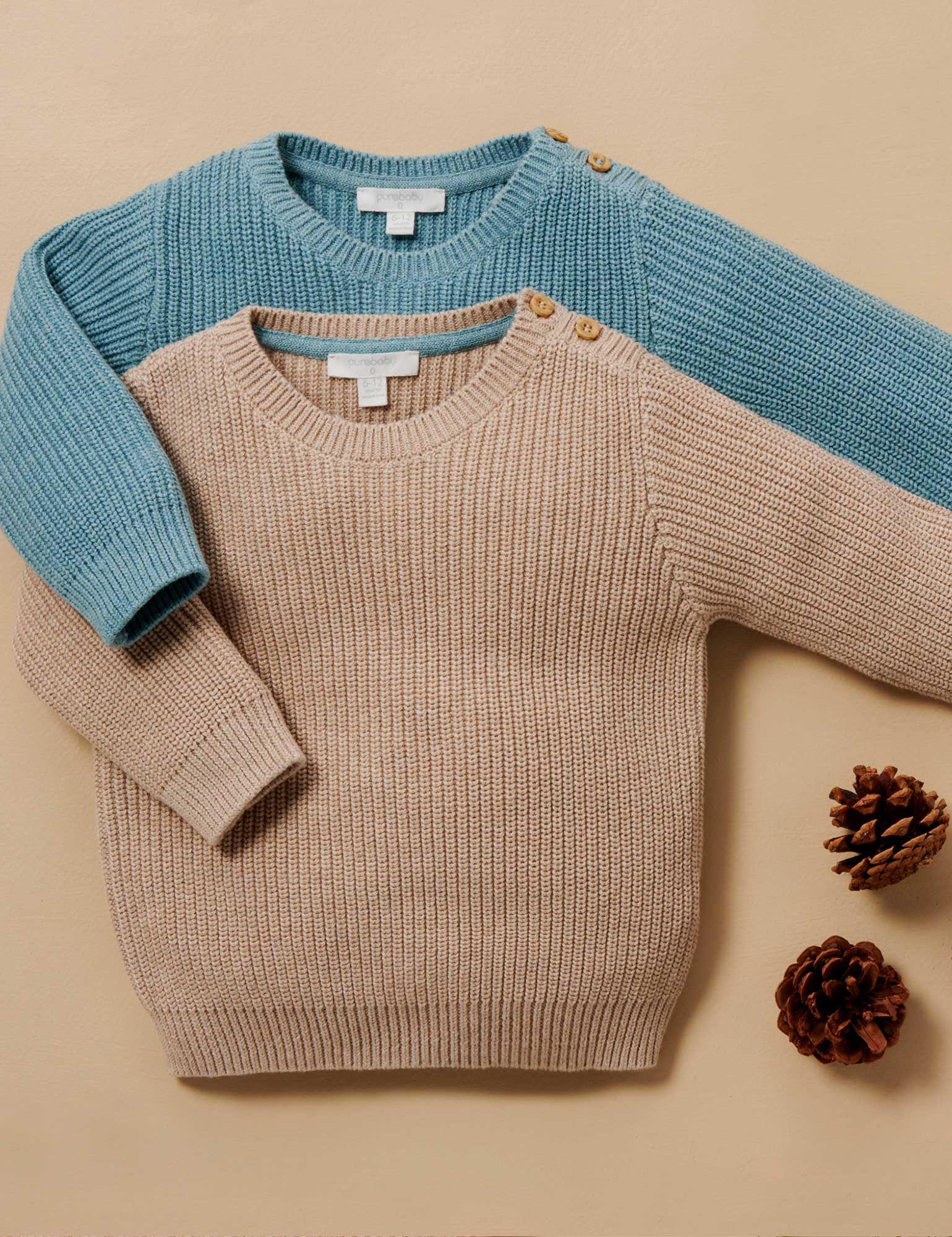 Classic Rib Jumper - Biscuit Melange