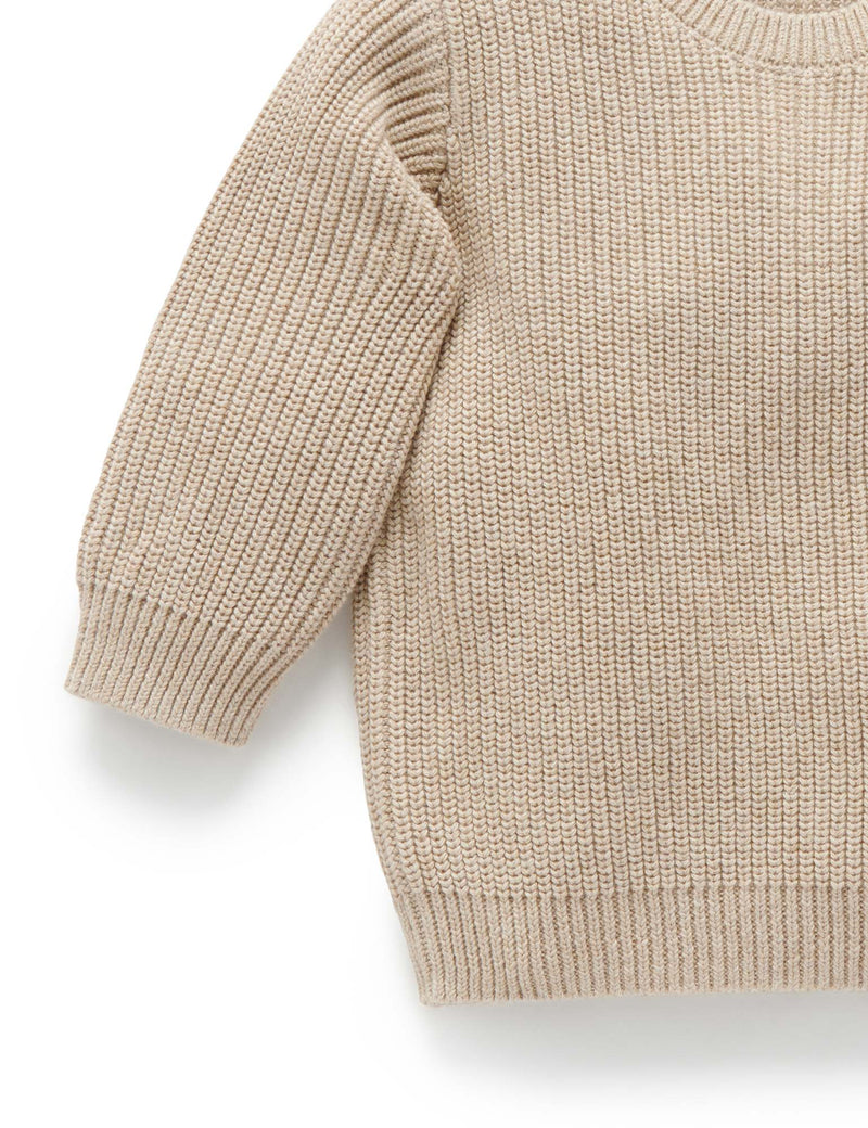 Classic Rib Jumper - Biscuit Melange