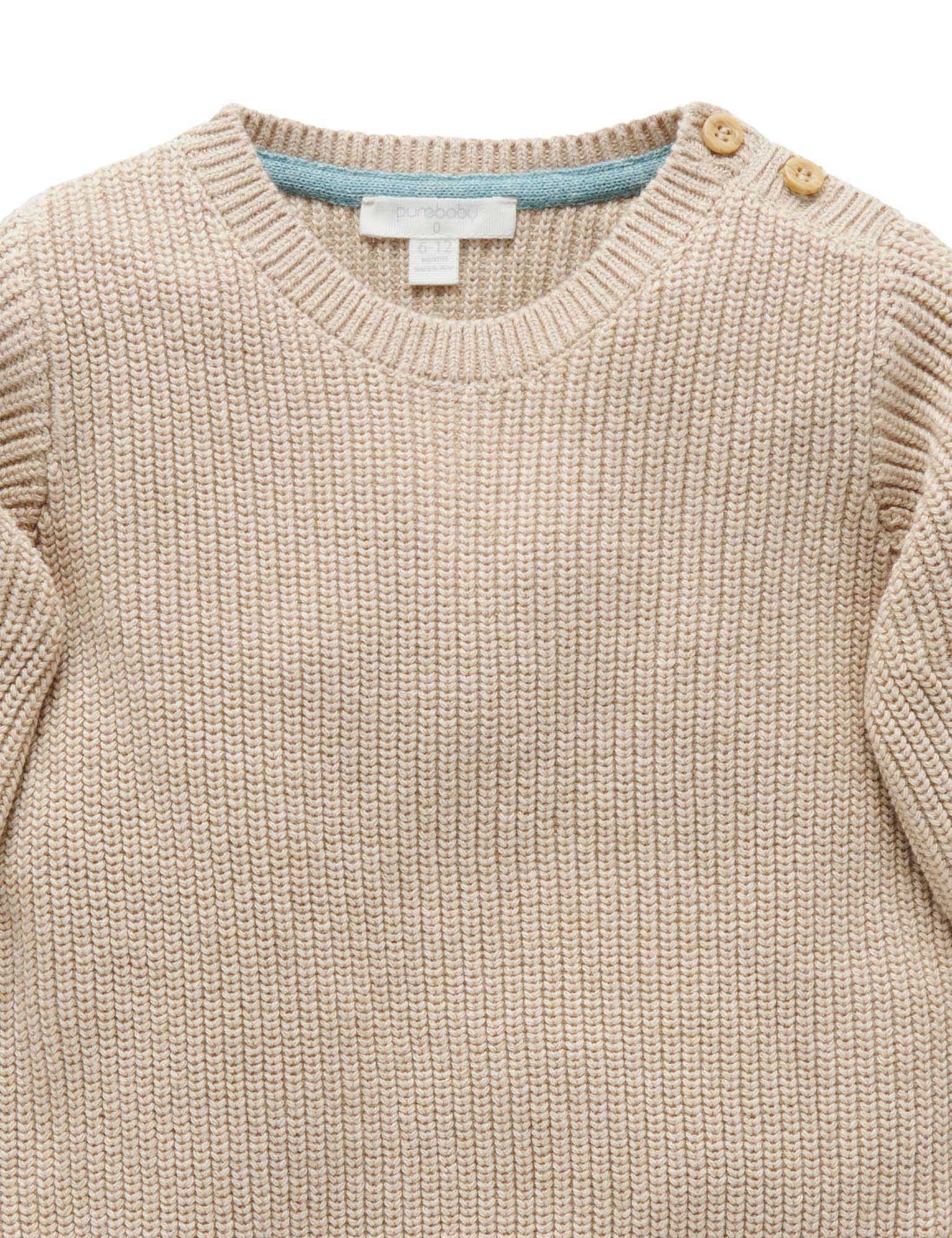 Classic Rib Jumper - Biscuit Melange