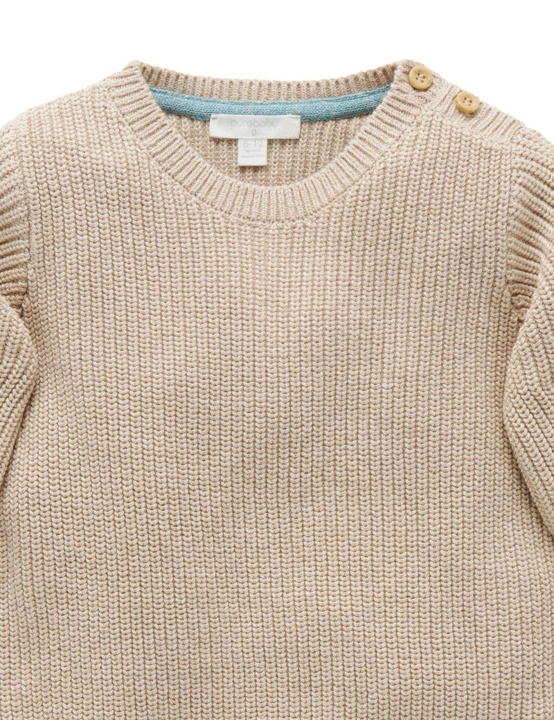 Classic Rib Jumper - Biscuit Melange