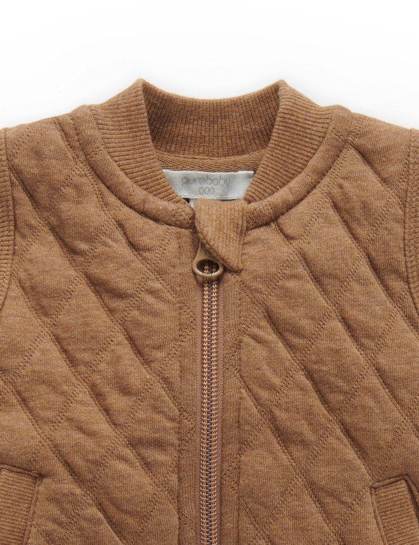 Quilted Vest - Acorn/Indigo Melange