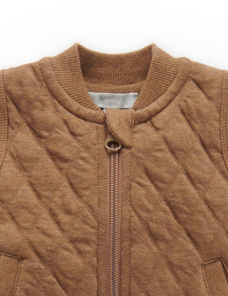 Quilted Vest - Acorn/Indigo Melange