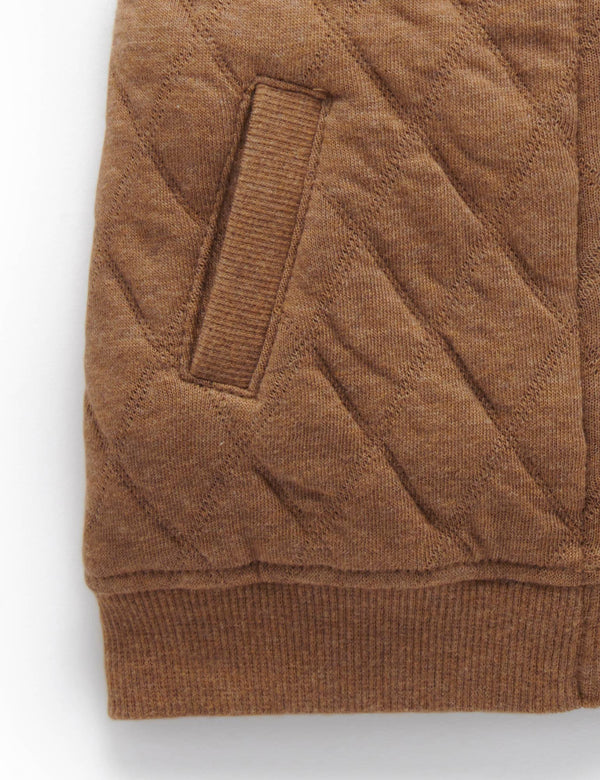 Quilted Vest - Acorn/Indigo Melange