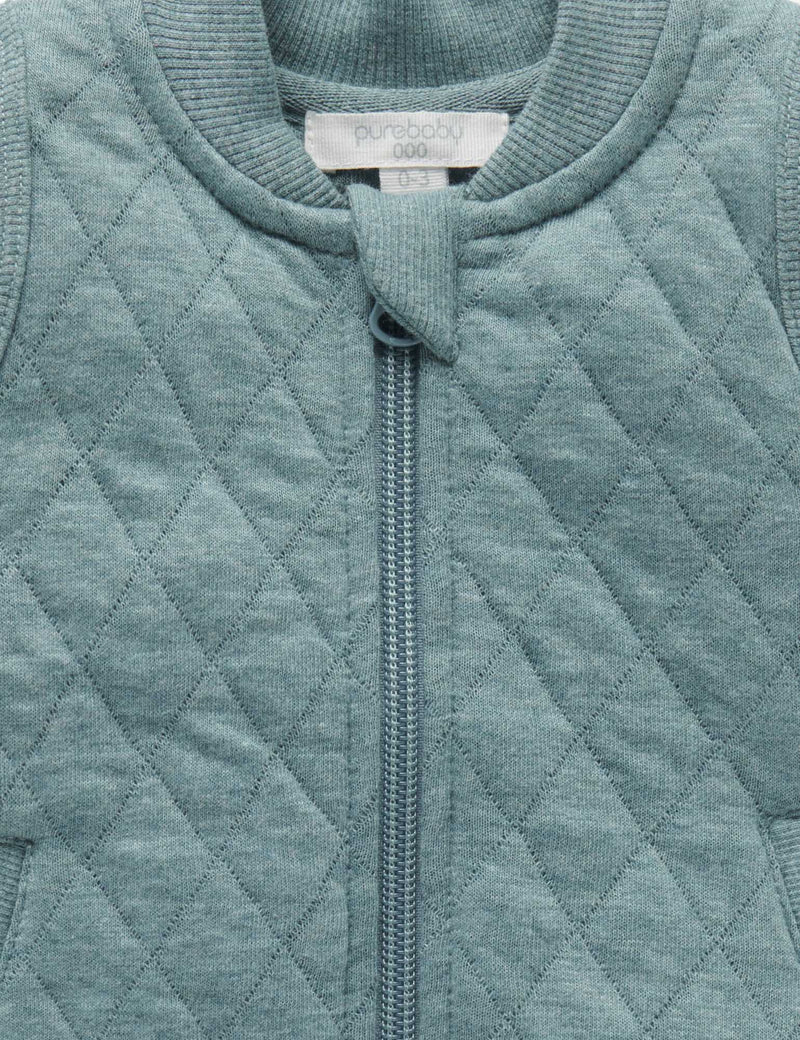 Quilted Vest - Deep Moss Melange