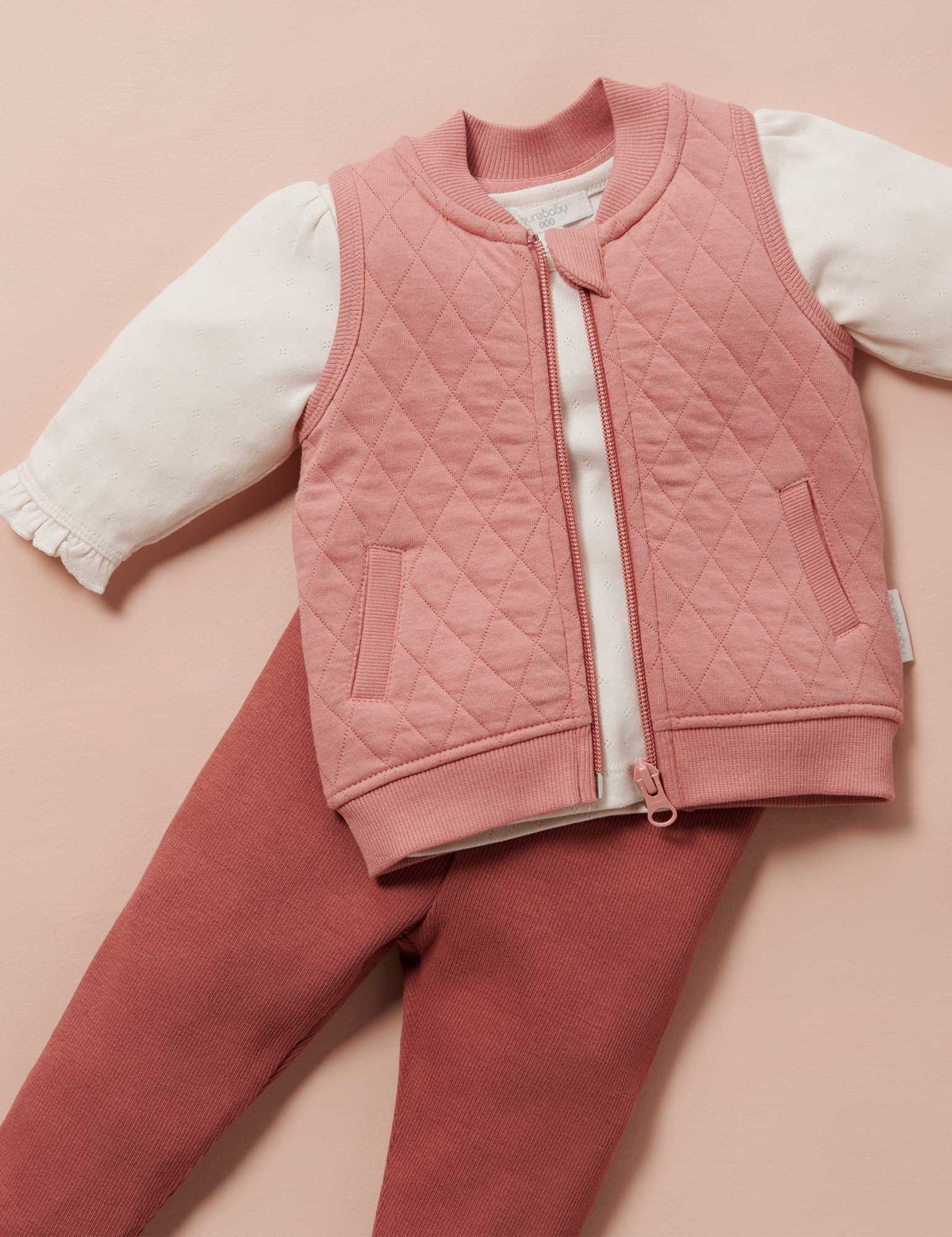 Quilted Vest - Nectarine