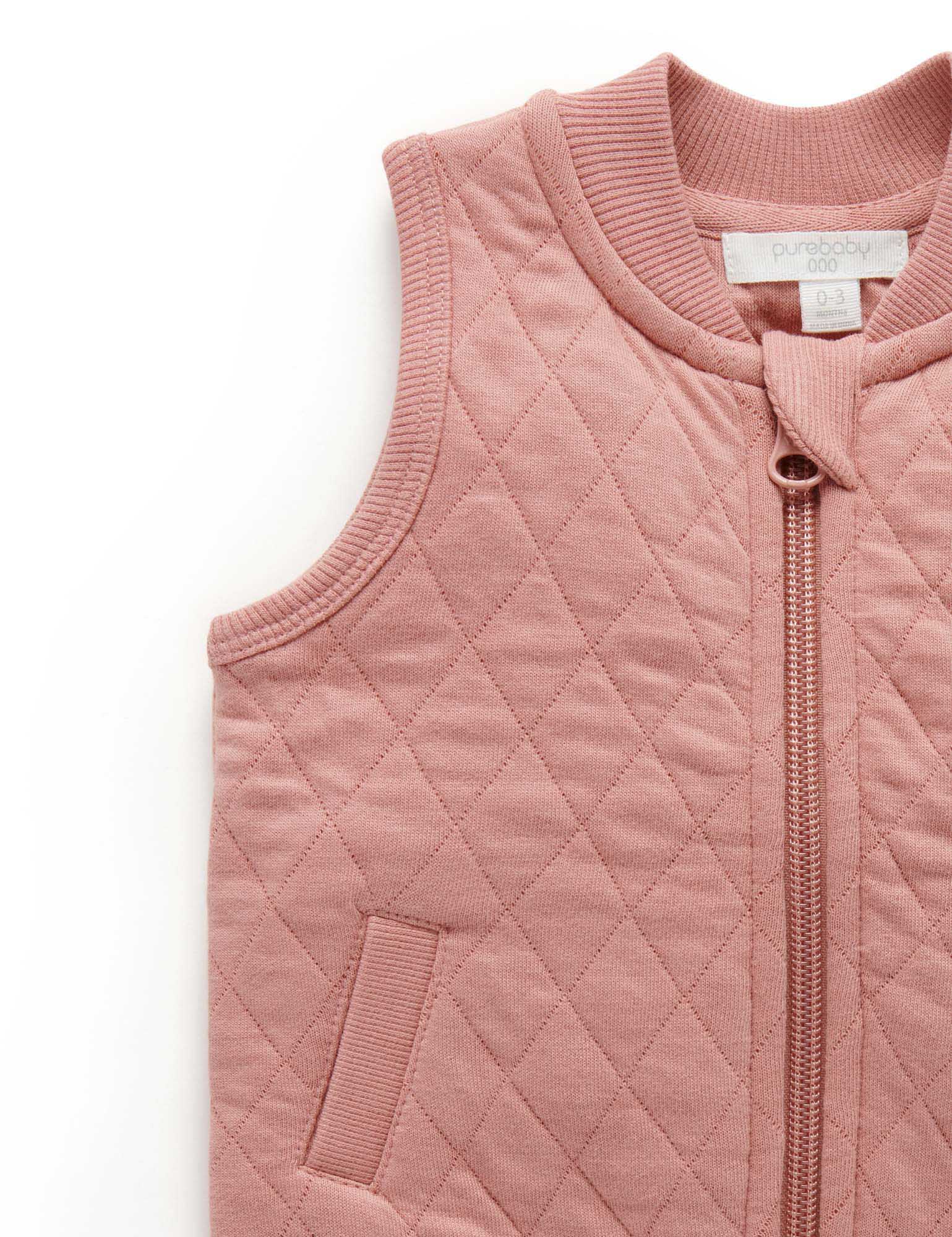 Quilted Vest - Nectarine
