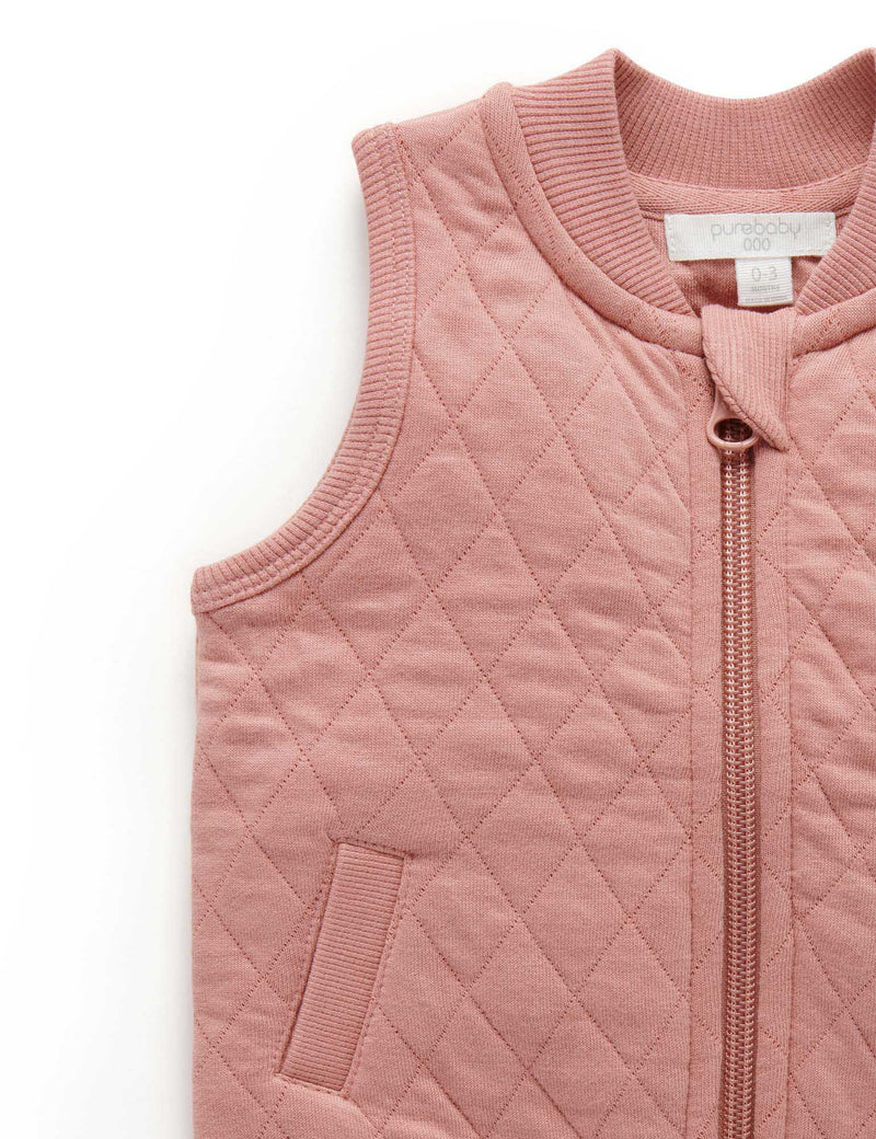 Quilted Vest - Nectarine