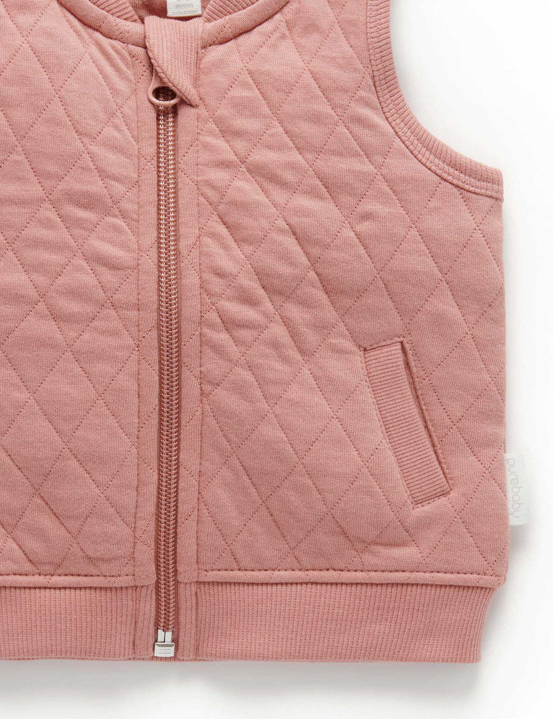 Quilted Vest - Nectarine