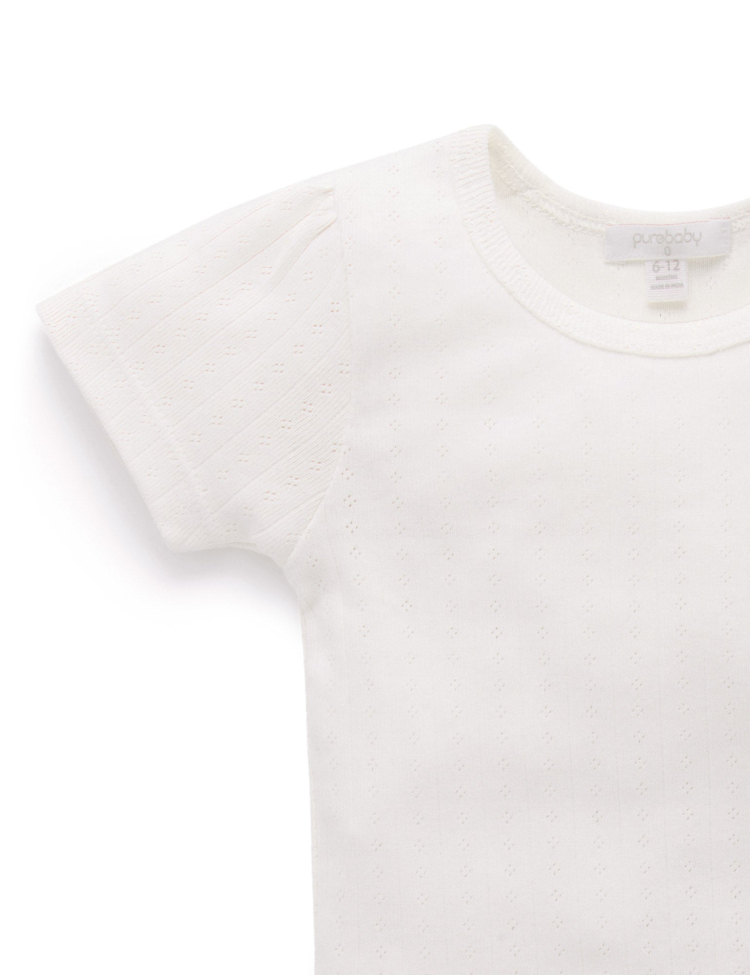 Pointelle S/Sleeve Tee - Cloud