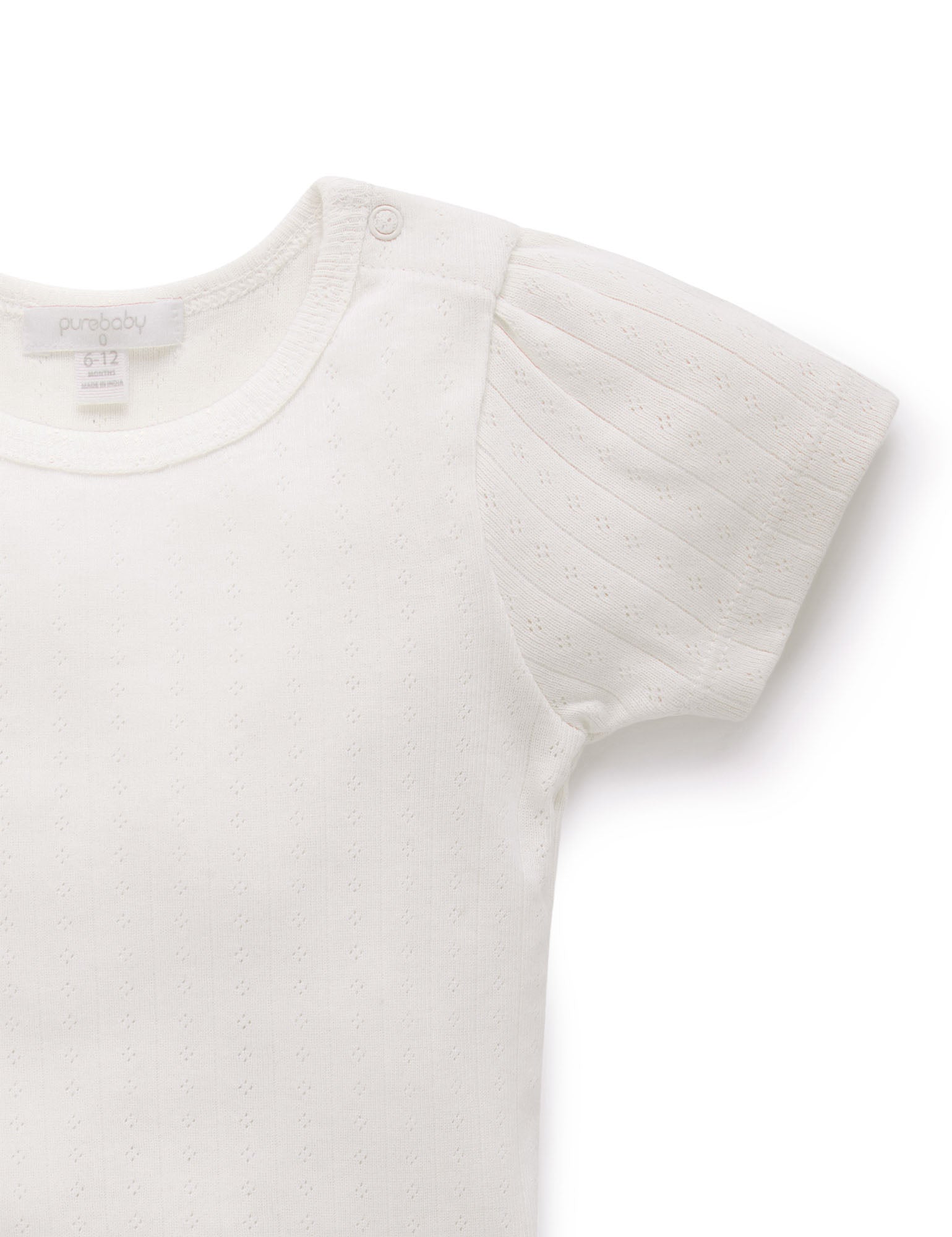 Pointelle S/Sleeve Tee - Cloud