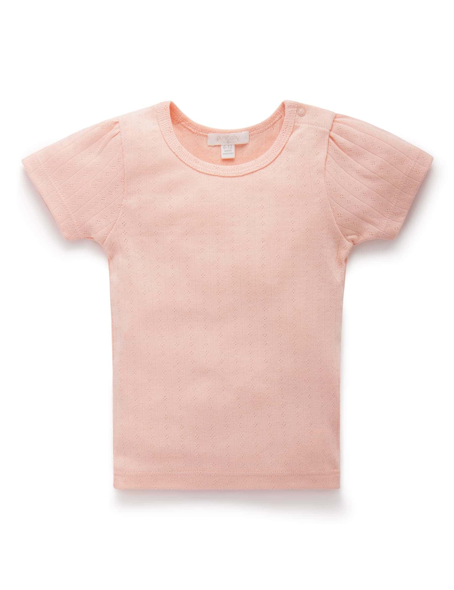 Pointelle S/Sleeve Tee - Peach