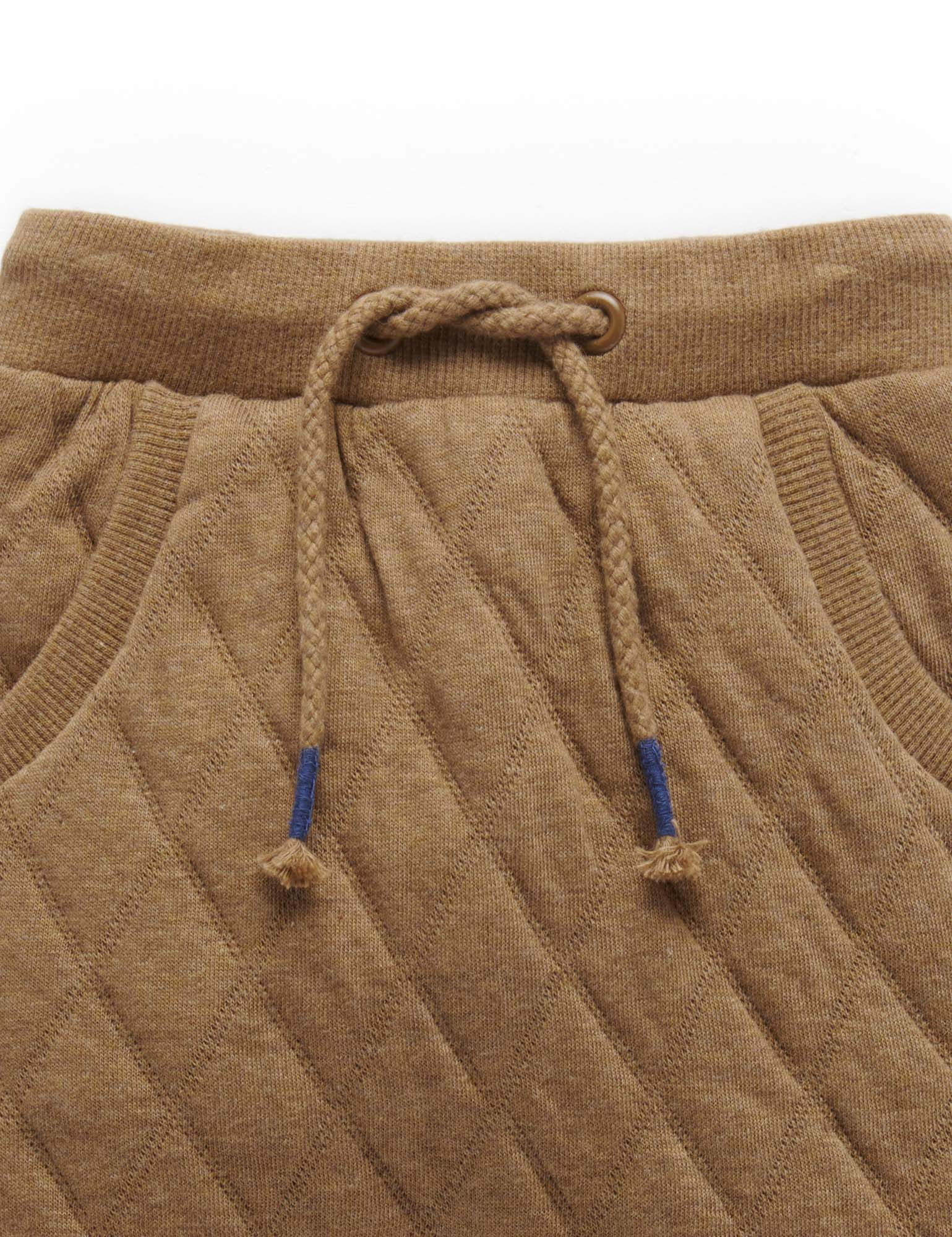 Quilted Track Pant - Acorn/Indigo Melange