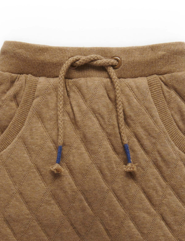 Quilted Track Pant - Acorn/Indigo Melange