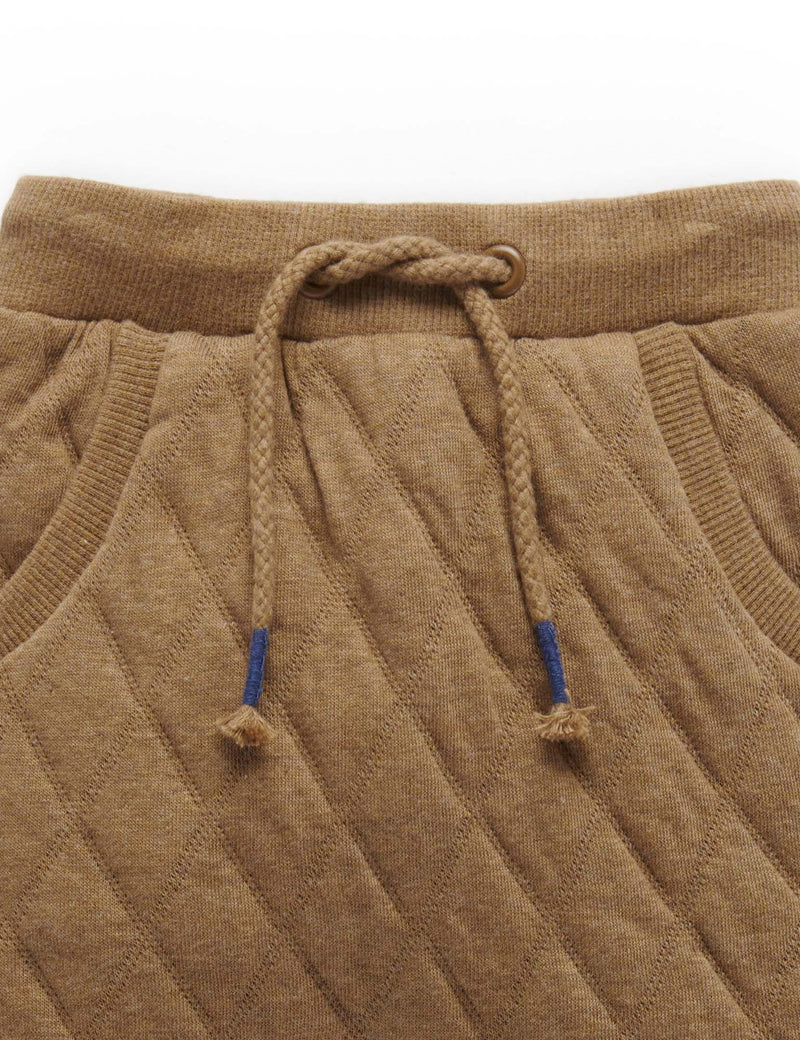 Quilted Track Pant - Acorn/Indigo Melange