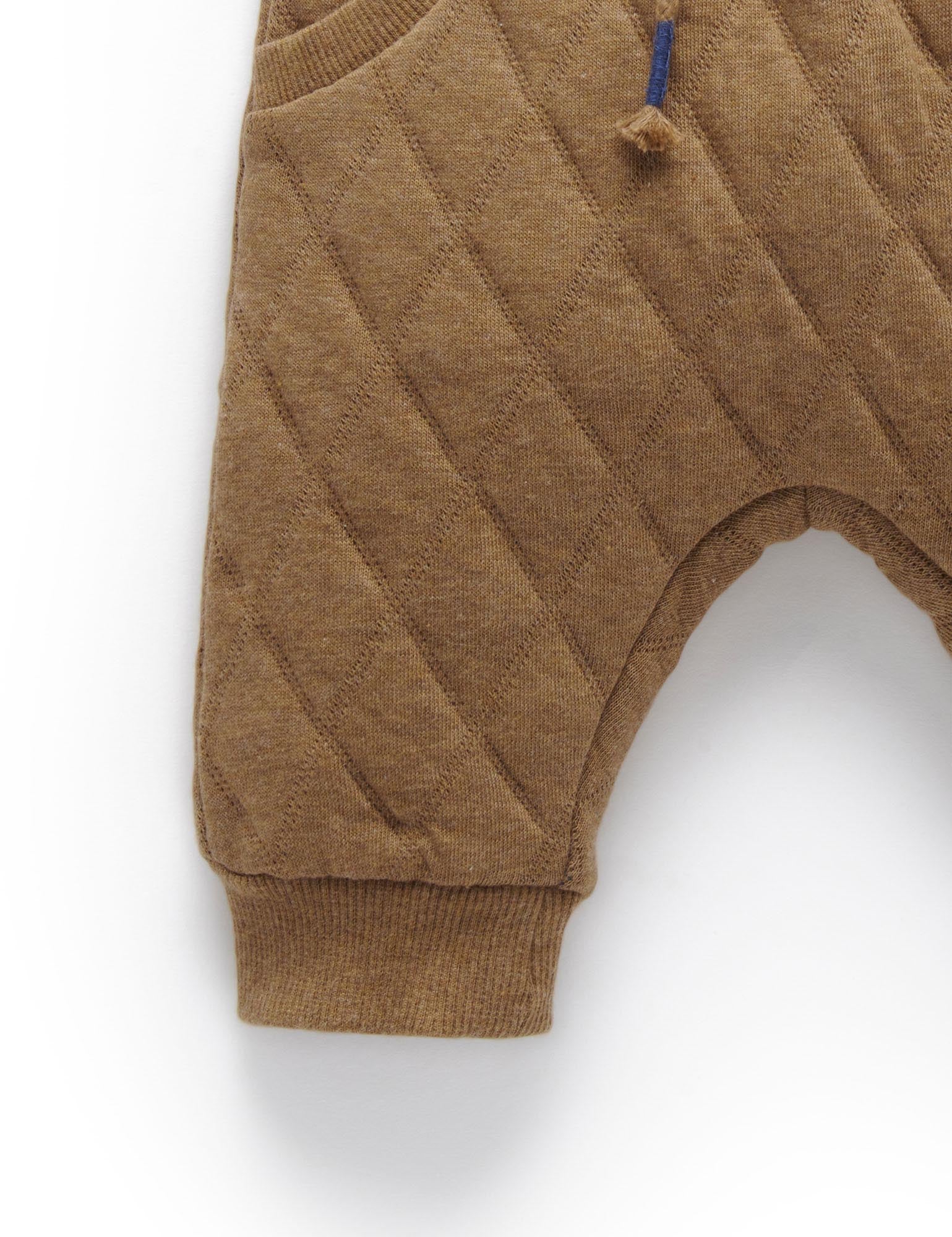 Quilted Track Pant - Acorn/Indigo Melange