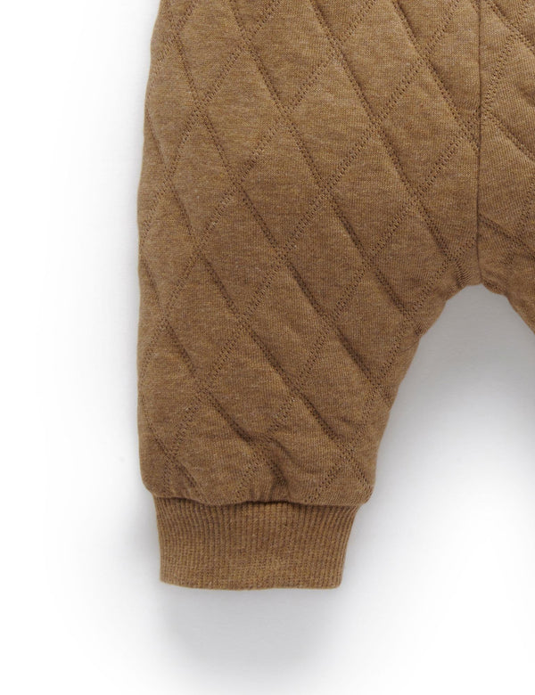 Quilted Track Pant - Acorn/Indigo Melange