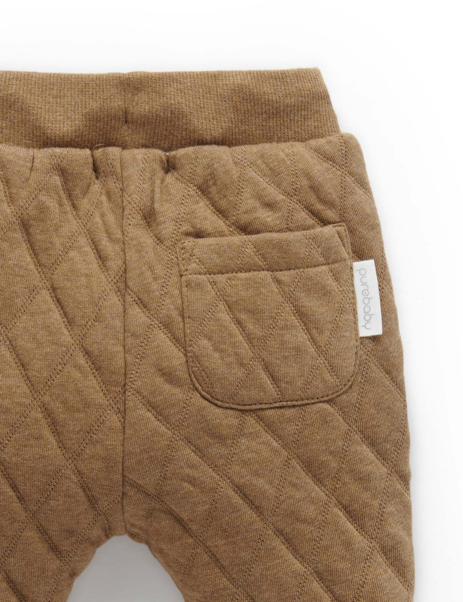 Quilted Track Pant - Acorn/Indigo Melange