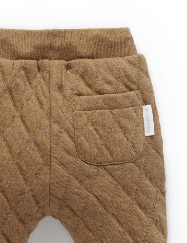 Quilted Track Pant - Acorn/Indigo Melange