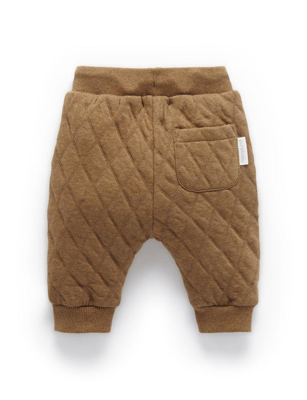 Quilted Track Pant - Acorn/Indigo Melange