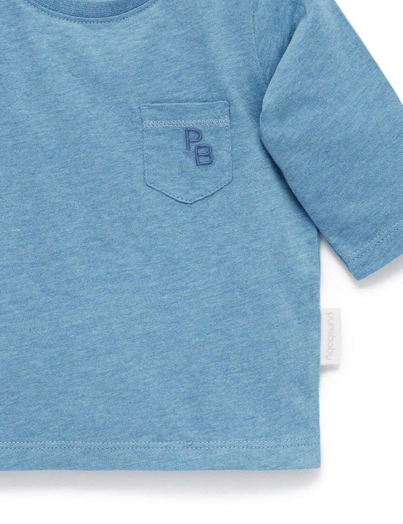 Basic L/slv Tee - Lake Melange
