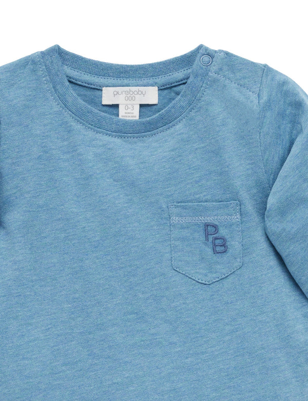 Basic L/slv Tee - Lake Melange