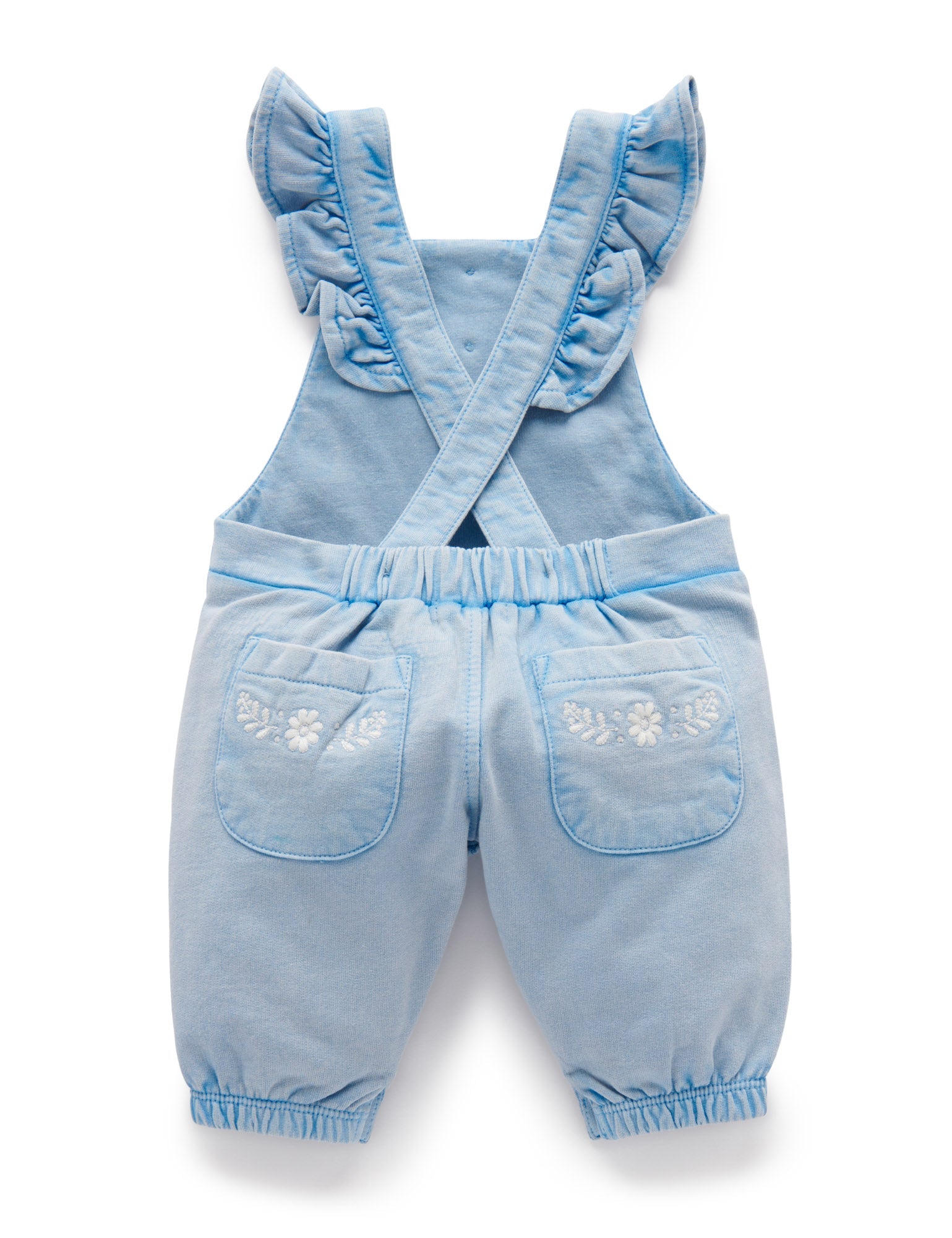 Button Front Overall - Faded Denim