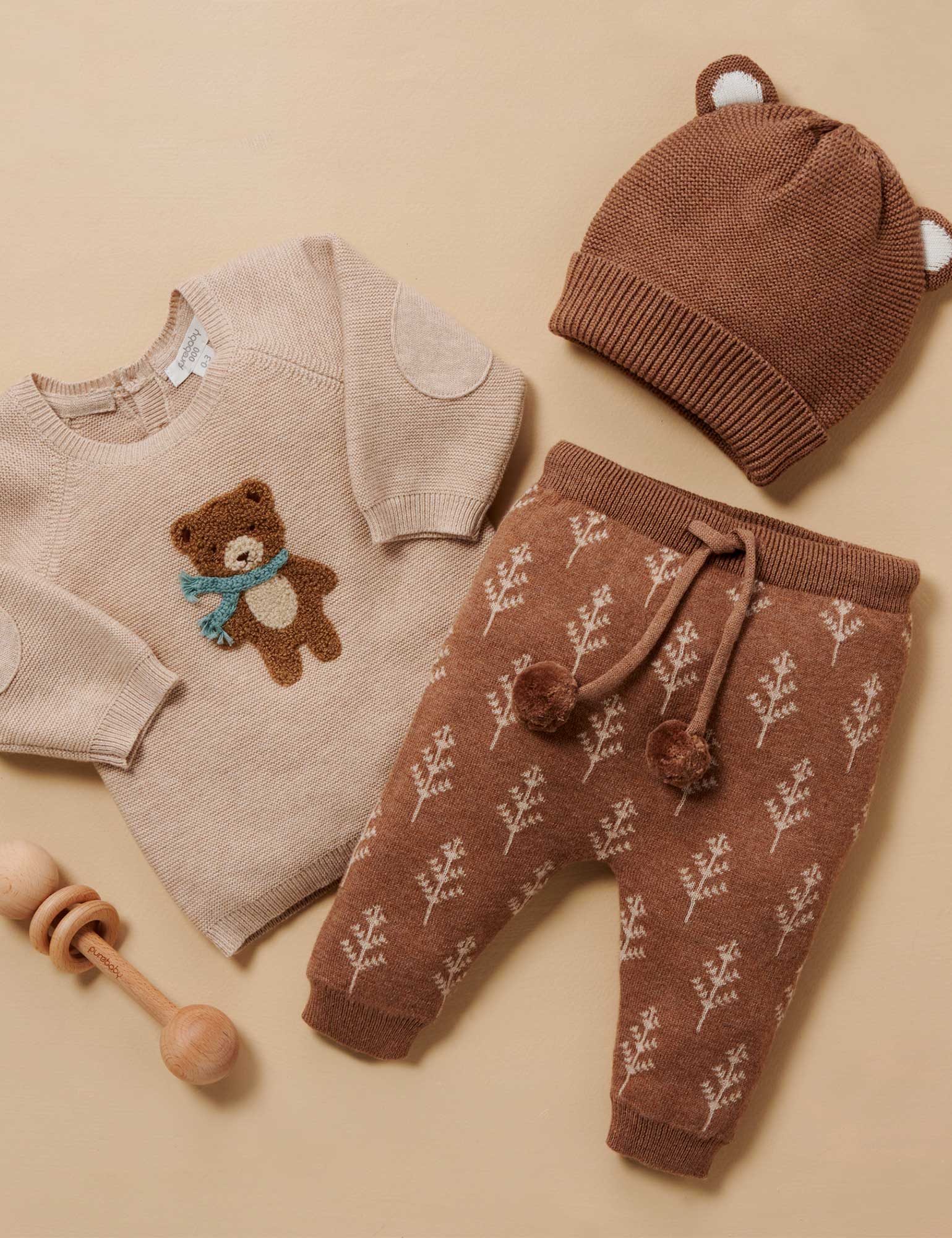 Bear Beanie - Acorn Melange