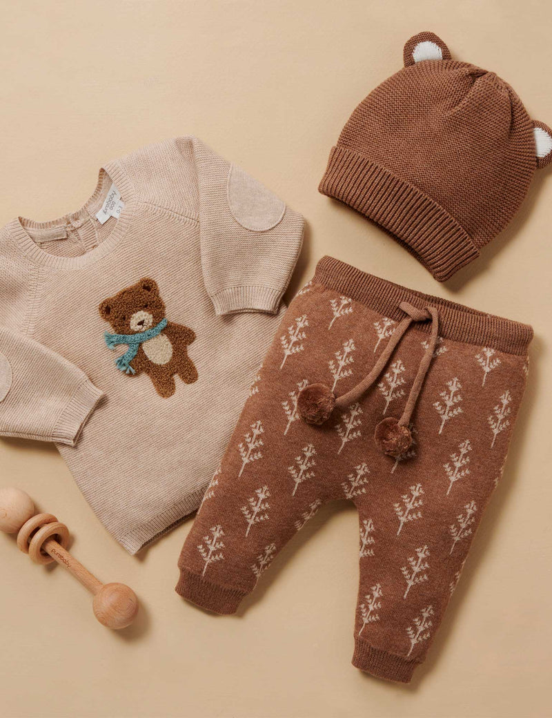 Bear Beanie - Acorn Melange