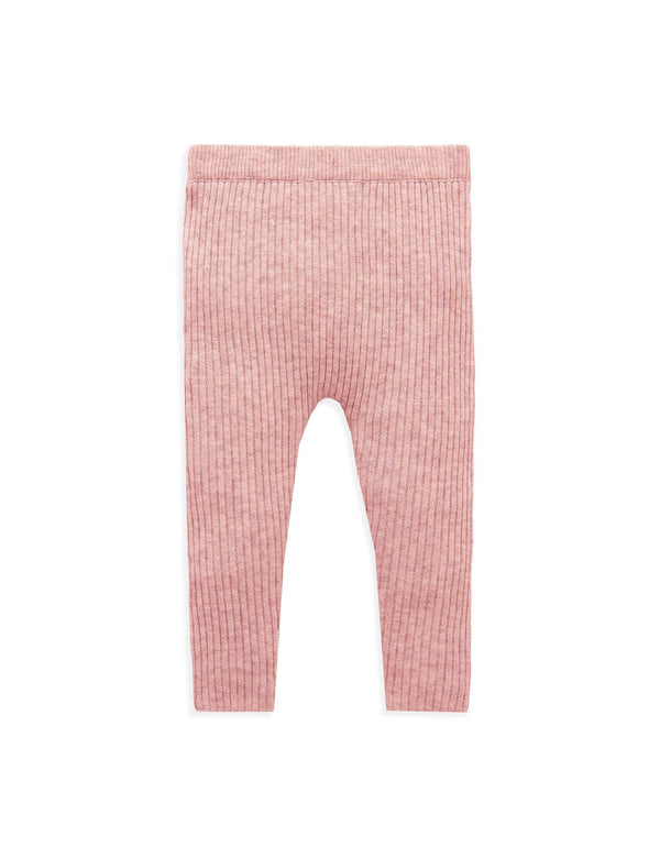 Rib Knit Leggings - Crab Apple Melange