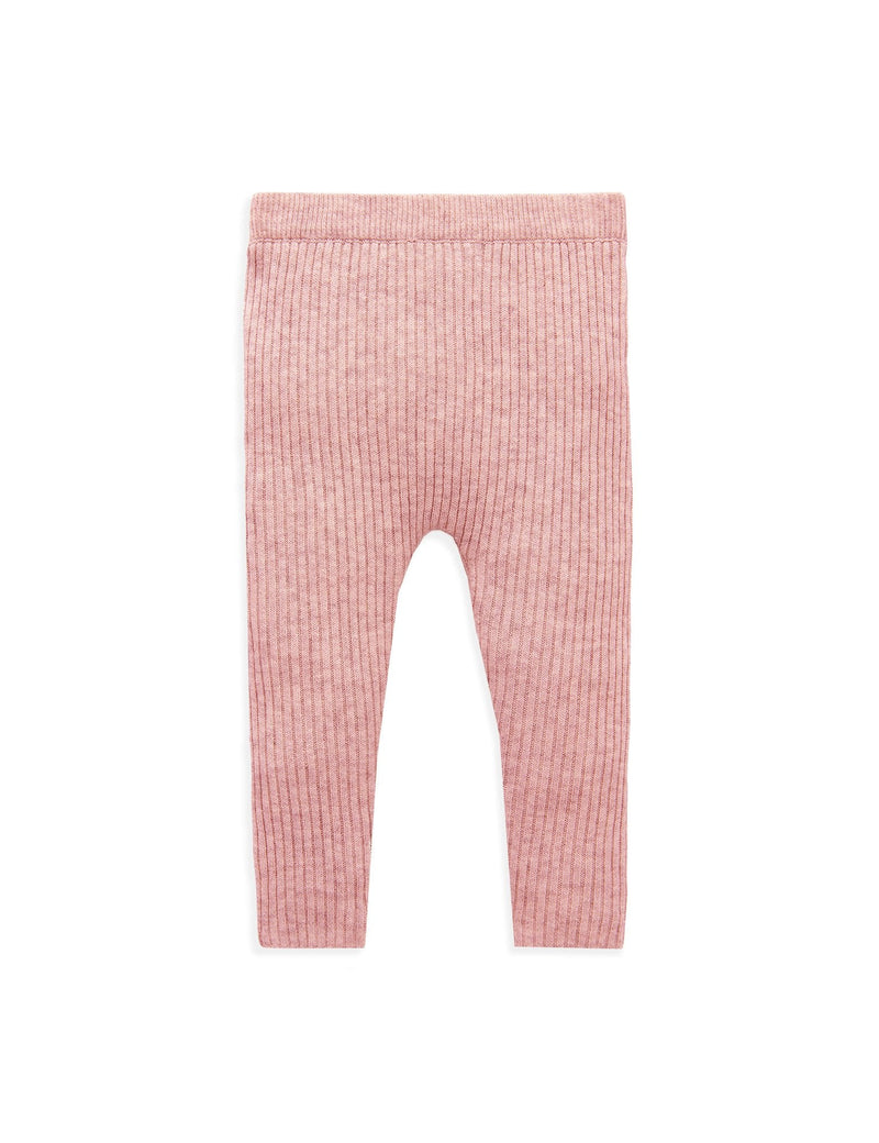 Rib Knit Leggings - Crab Apple Melange