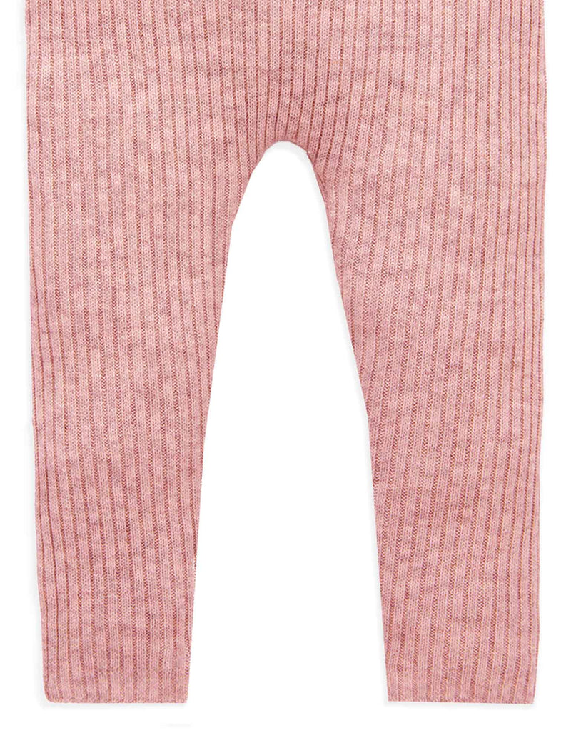 Rib Knit Leggings - Crab Apple Melange