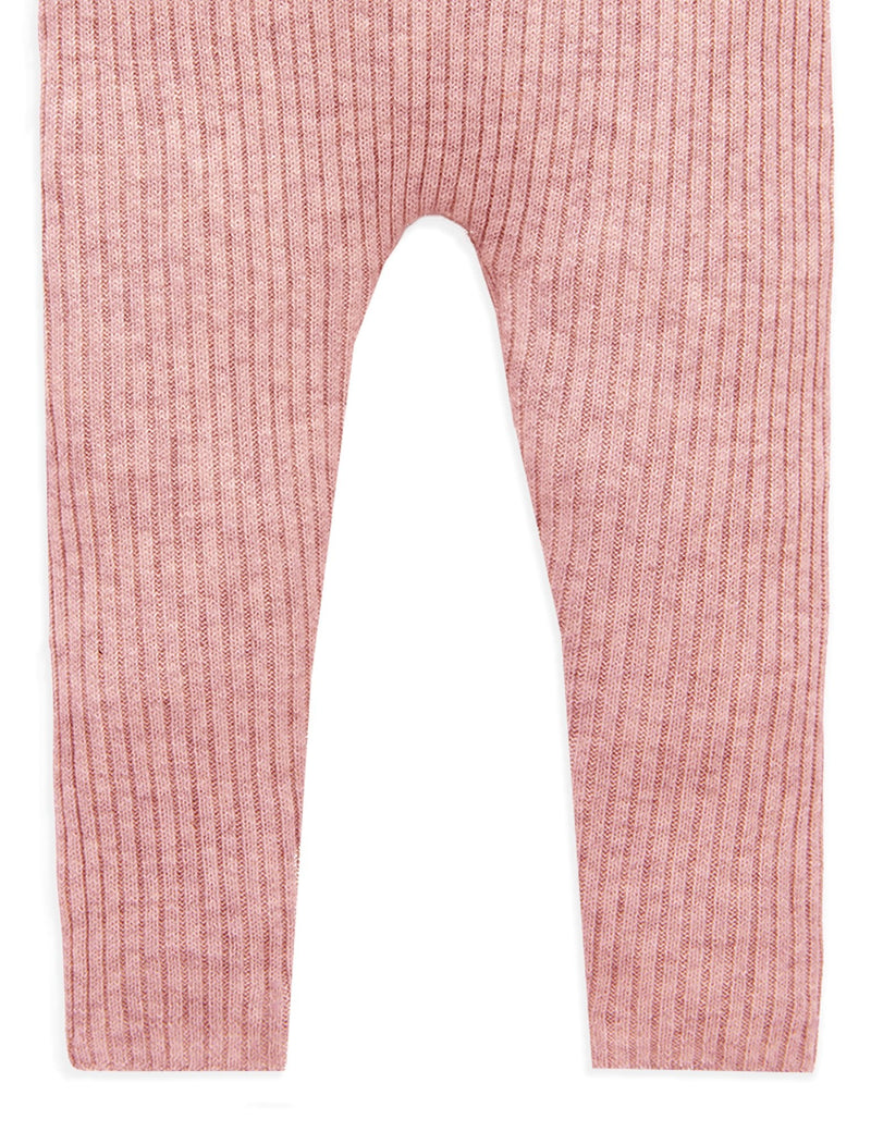 Rib Knit Leggings - Crab Apple Melange
