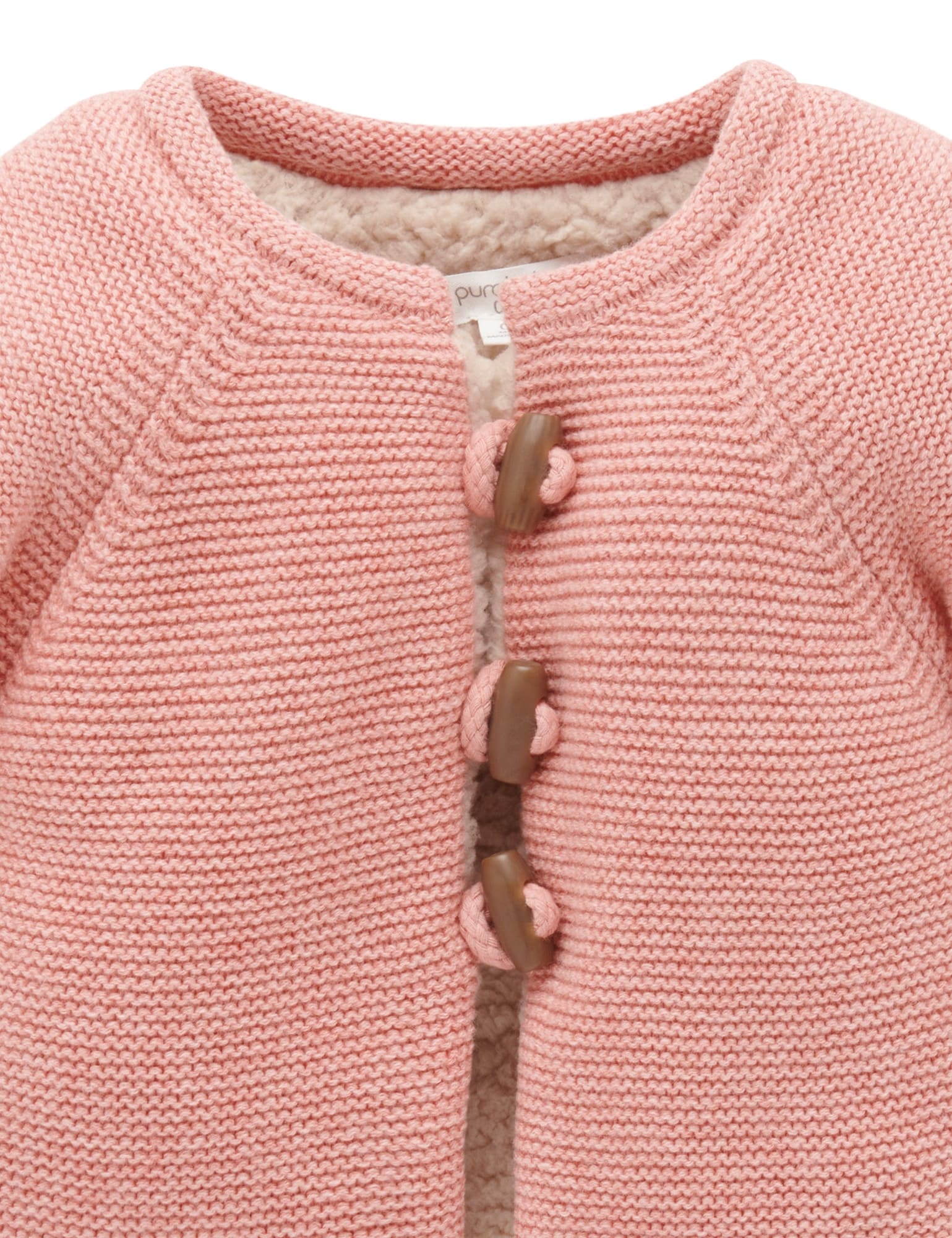 Shearling Lined Cardigan - Nectarine Melange