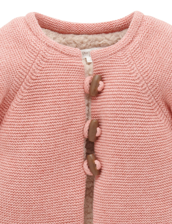 Shearling Lined Cardigan - Nectarine Melange