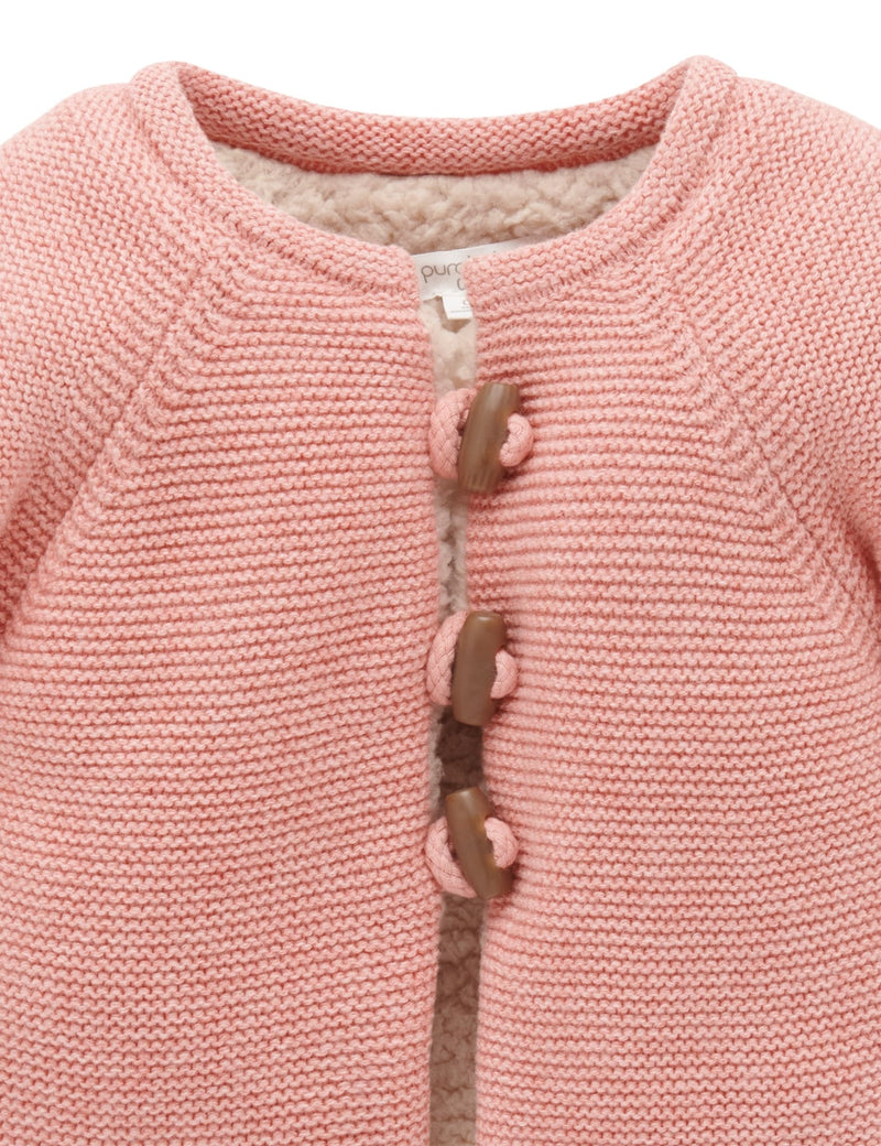 Shearling Lined Cardigan - Nectarine Melange