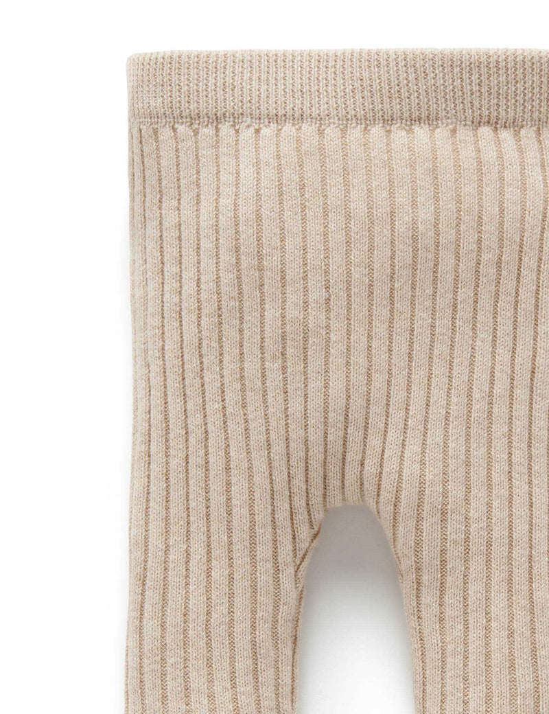 Rib Knit Leggings - Biscuit Melange