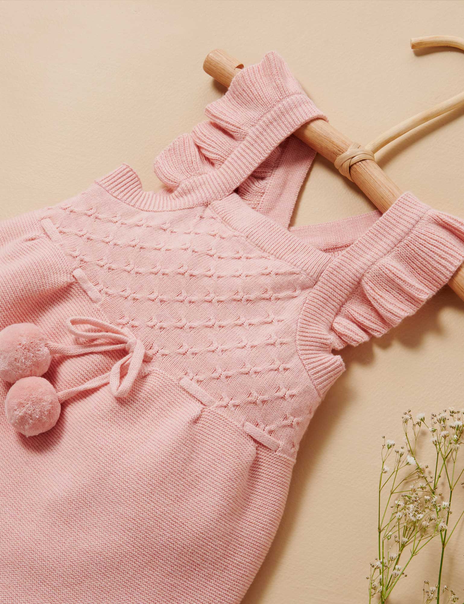 Knitted Pinnie - Blush Melange